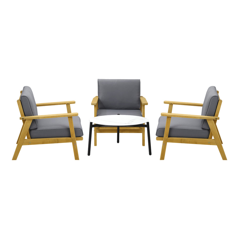 2/3/4 Seater Outdoor Lounge Set 70cm White Coffee Side Table