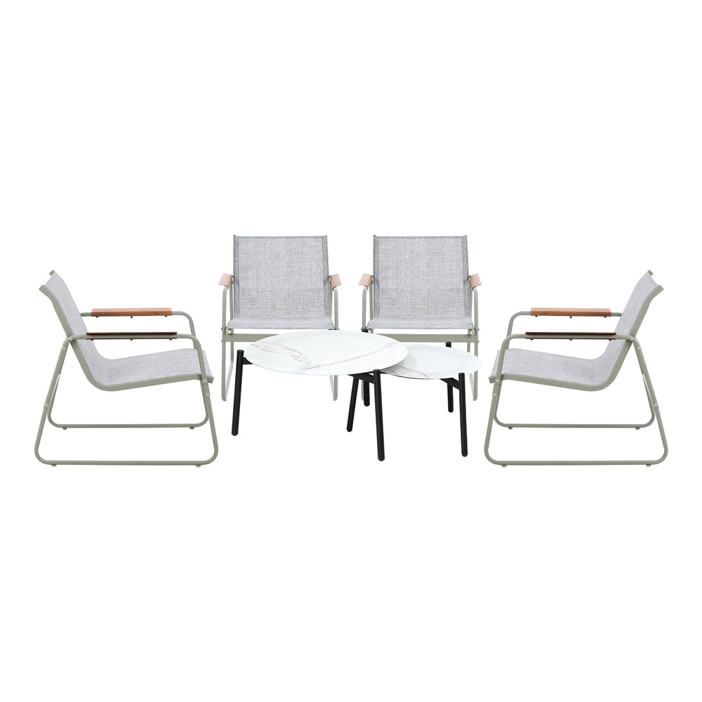6PCS Outdoor Patio Set 4x Chairs with Coffee Table Textilene Garden Set