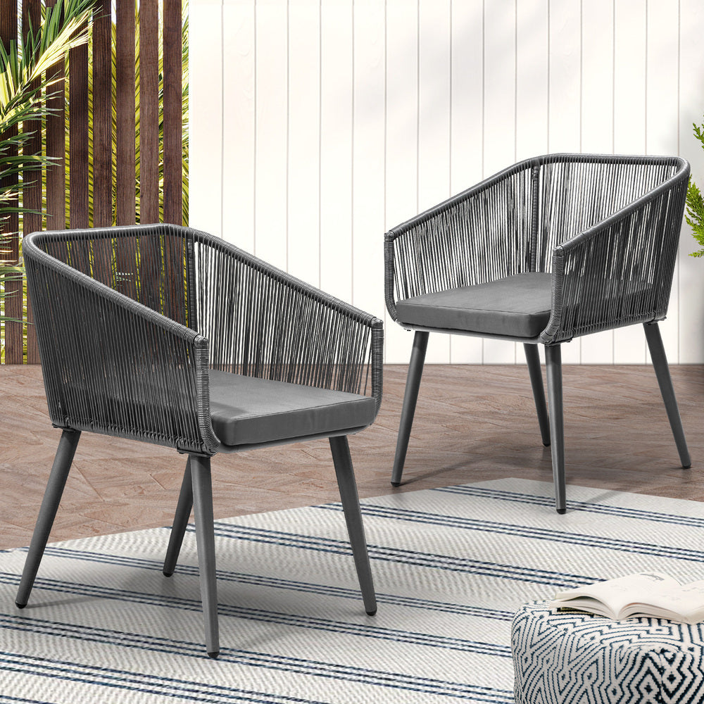 Outdoor Furniture Lounge Setting Chairs Set of 2 Bistro Patio Garden Set