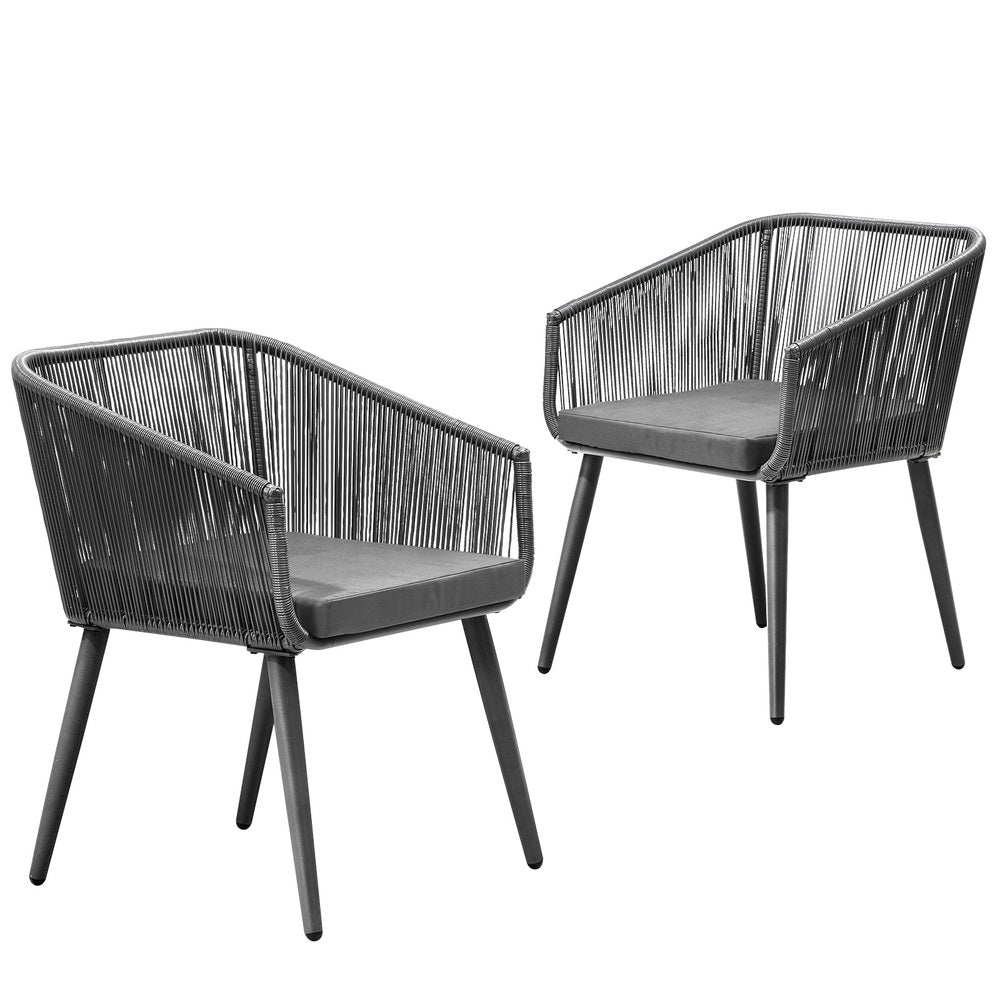 Outdoor Furniture Lounge Setting Chairs Set of 2 Bistro Patio Garden Set