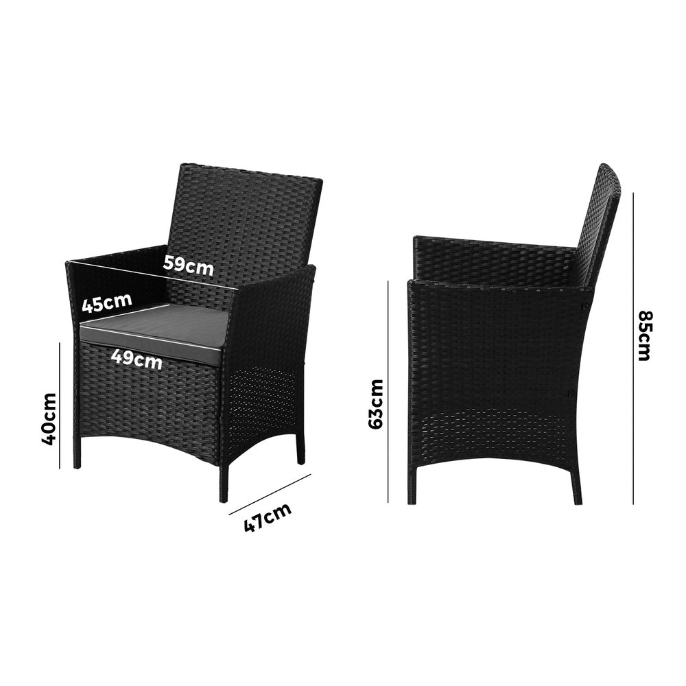 Outdoor Dining Chairs Rattan Outdoor Patio Chairs Furniture Set of 2