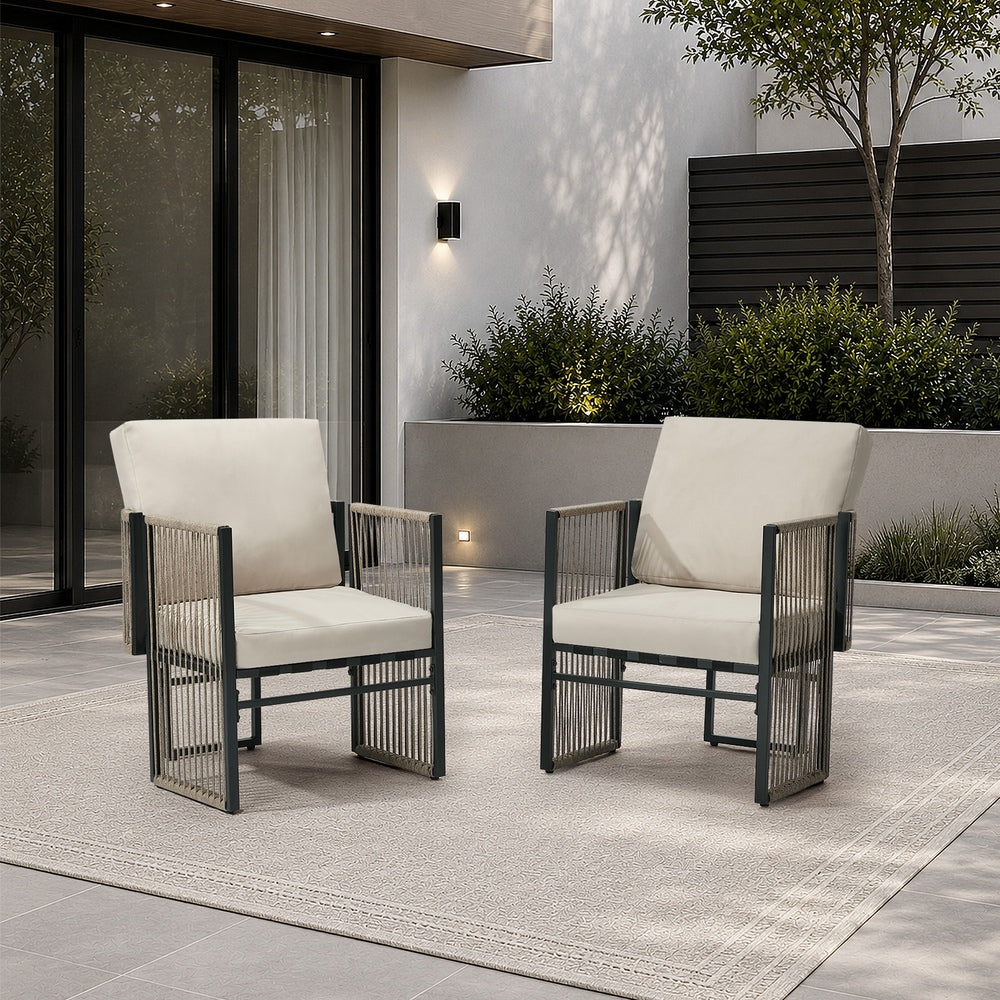 Outdoor Patio Chair Set Black 57x57x61cm