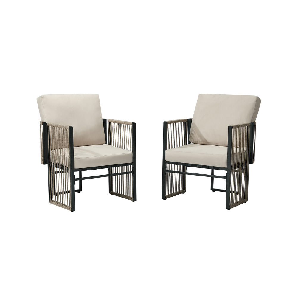 Outdoor Patio Chair Set Black 57x57x61cm