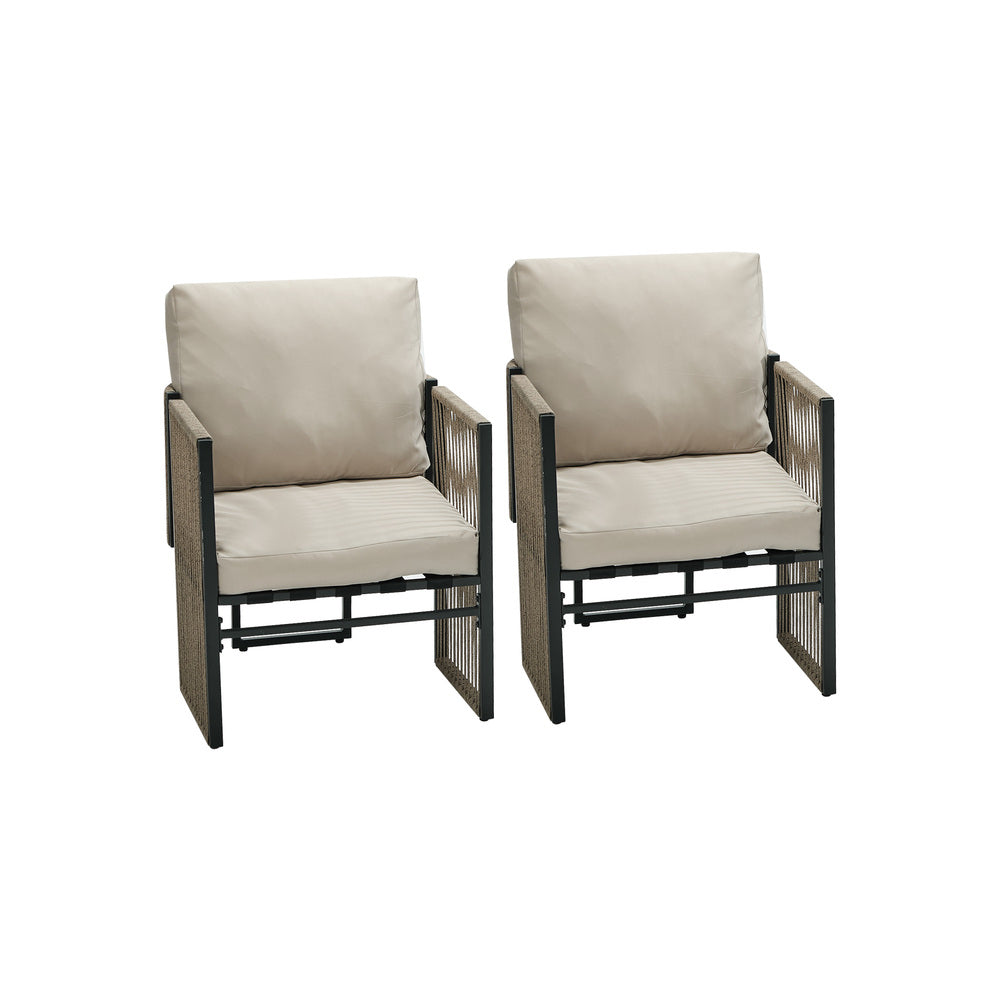Outdoor Patio Chair Set Black 57x57x61cm