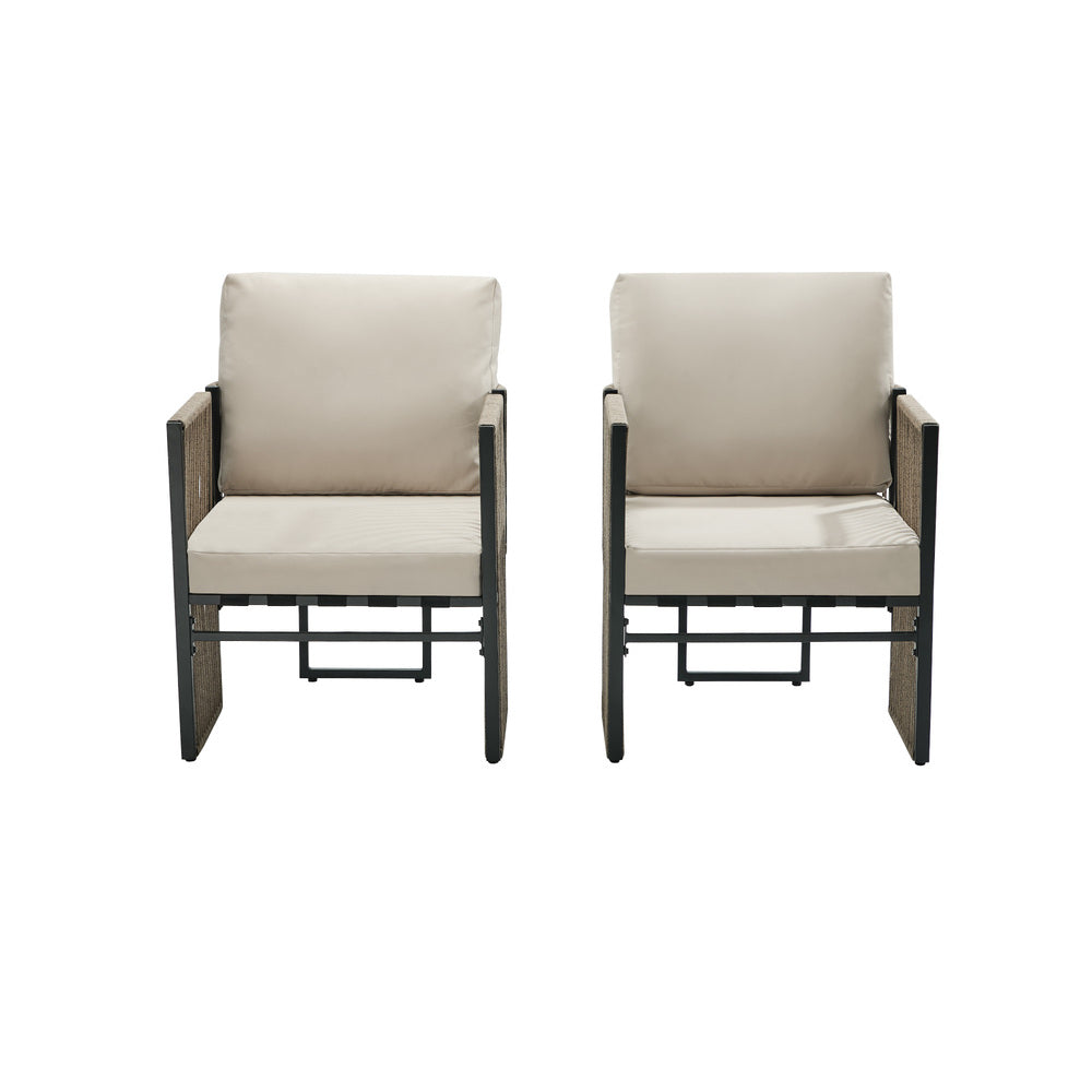Outdoor Patio Chair Set Black 57x57x61cm