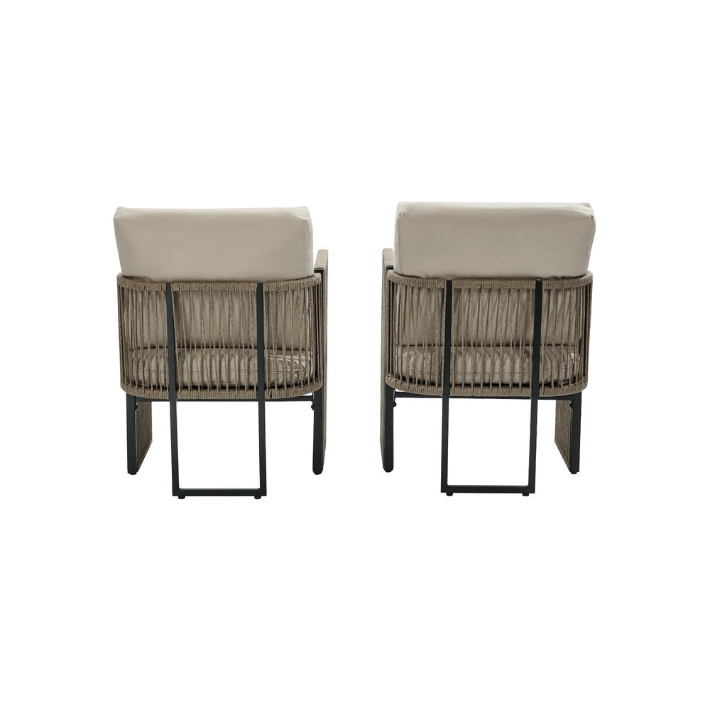 Outdoor Patio Chair Set Black 57x57x61cm
