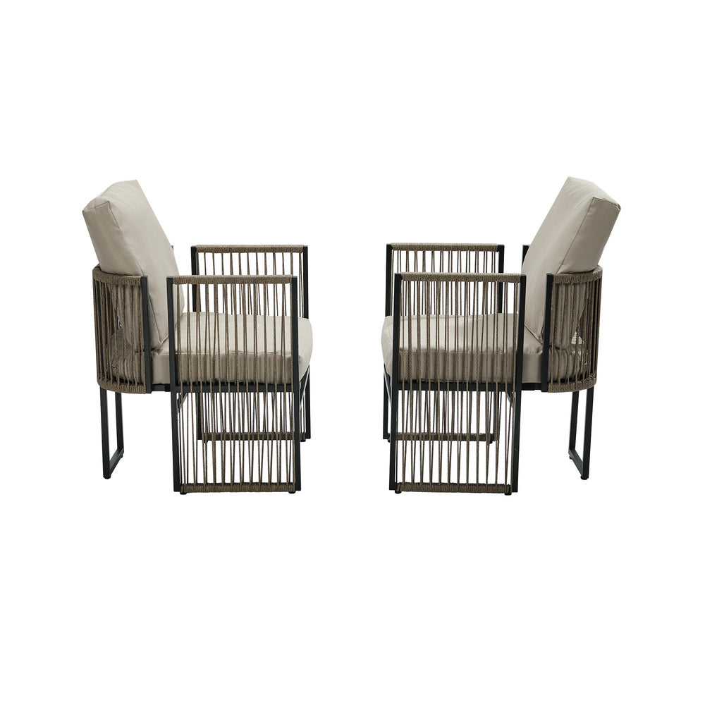 Outdoor Patio Chair Set Black 57x57x61cm