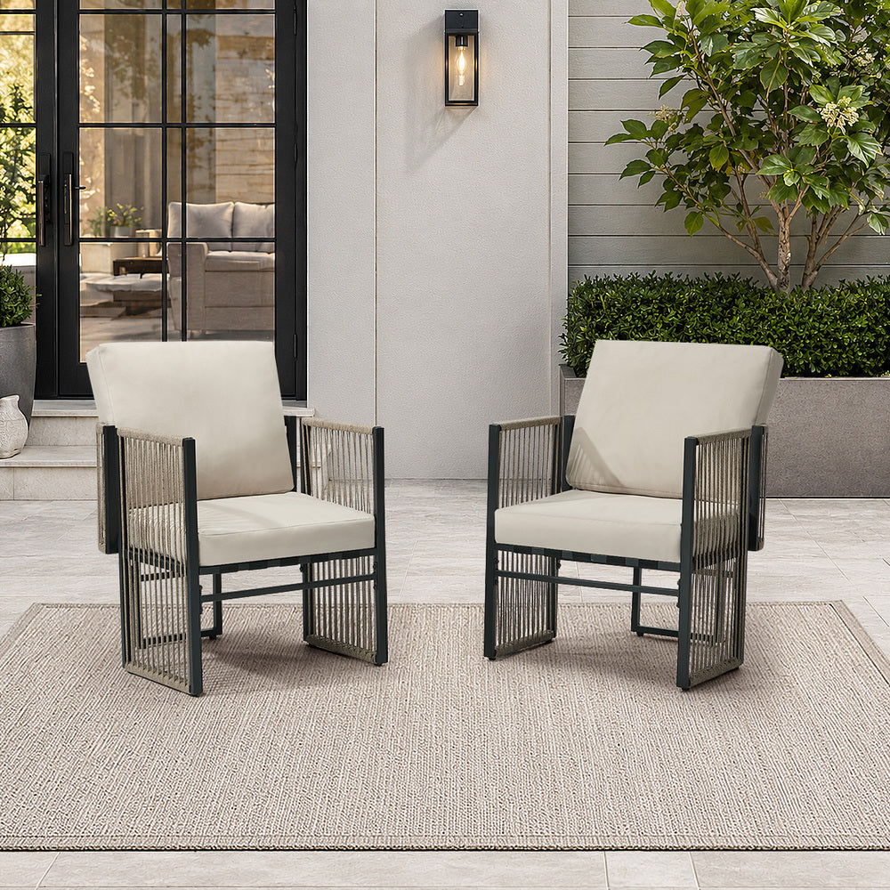 Outdoor Patio Chair Set Black 57x57x61cm