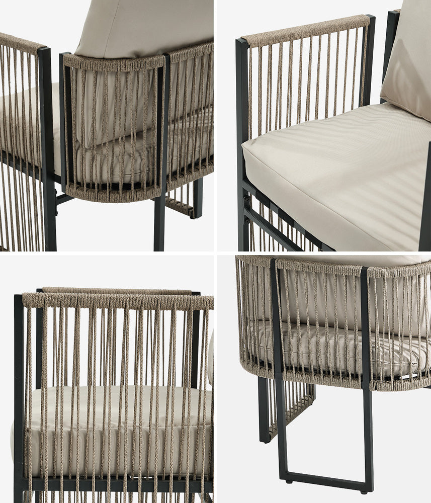 Outdoor Patio Chair Set Black 57x57x61cm