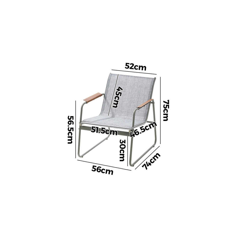 2PCS Outdoor Patio Armchair Textilene Weather-Resistant Garden Balcony Furniture
