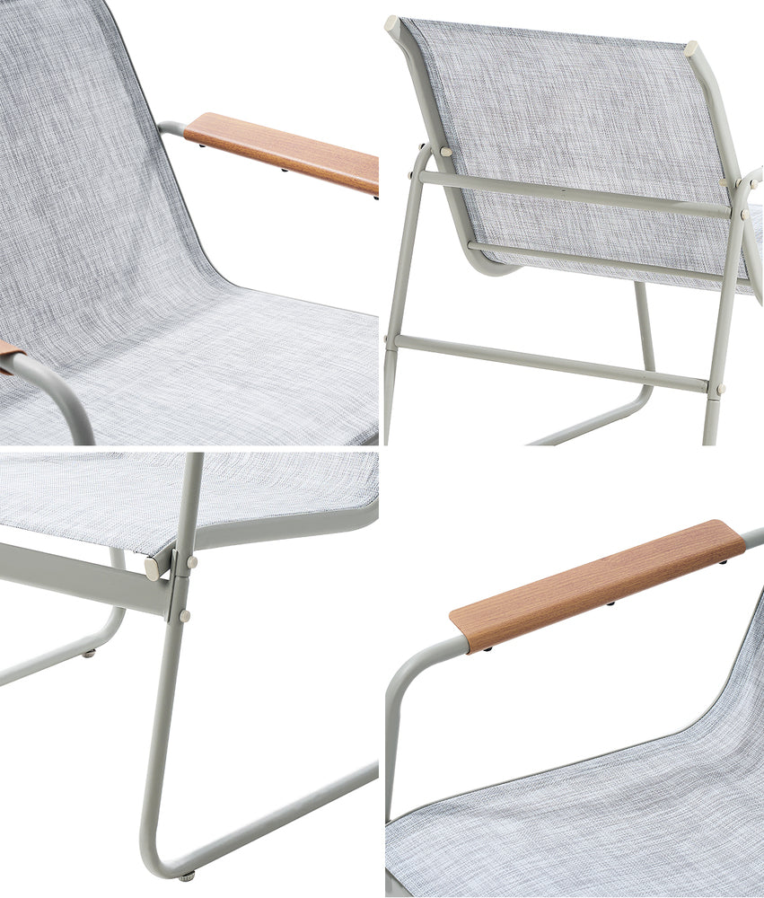 2PCS Outdoor Patio Armchair Textilene Weather-Resistant Garden Balcony Furniture