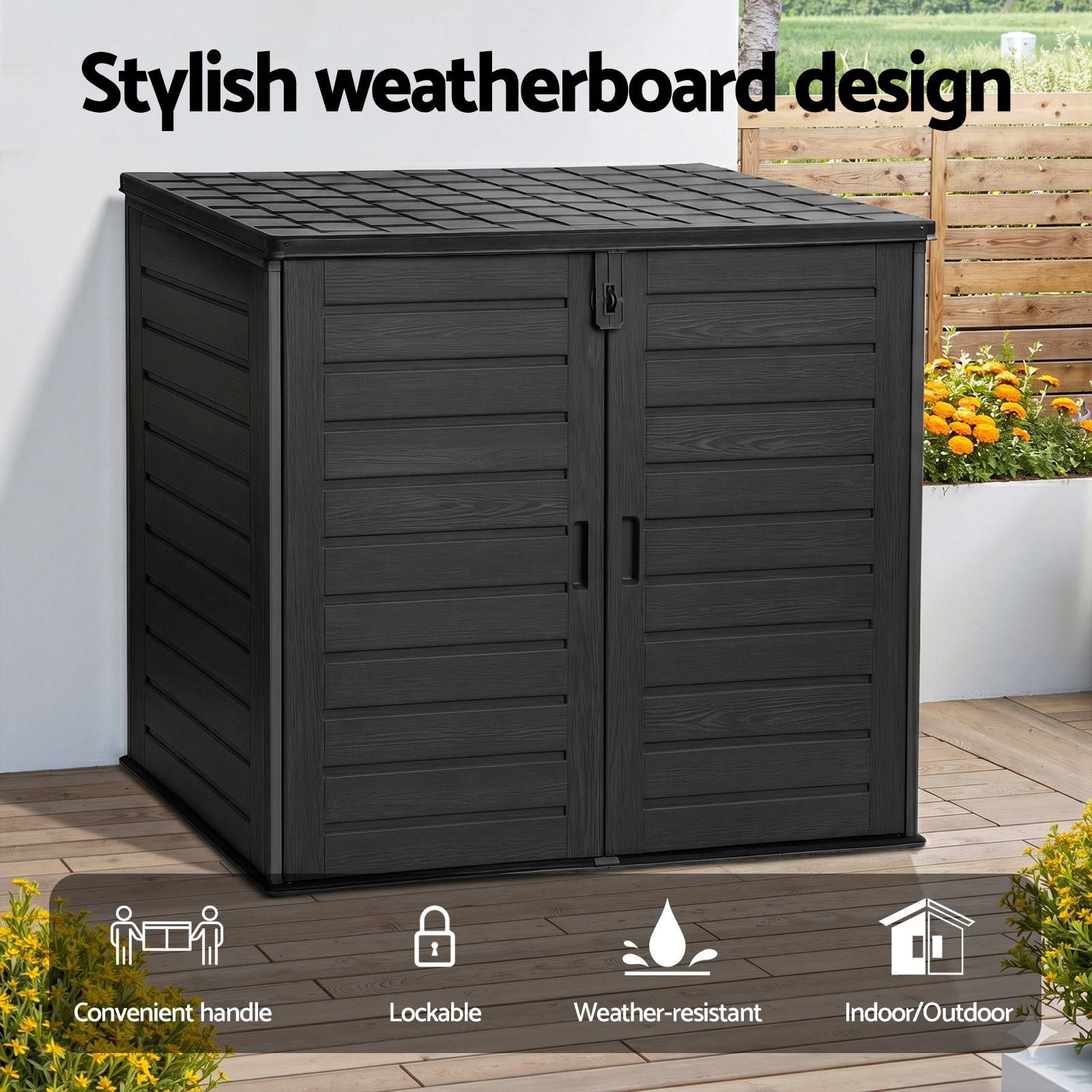 Outdoor Storage Box 1170L Lockable Garden Shed | Simpledeals