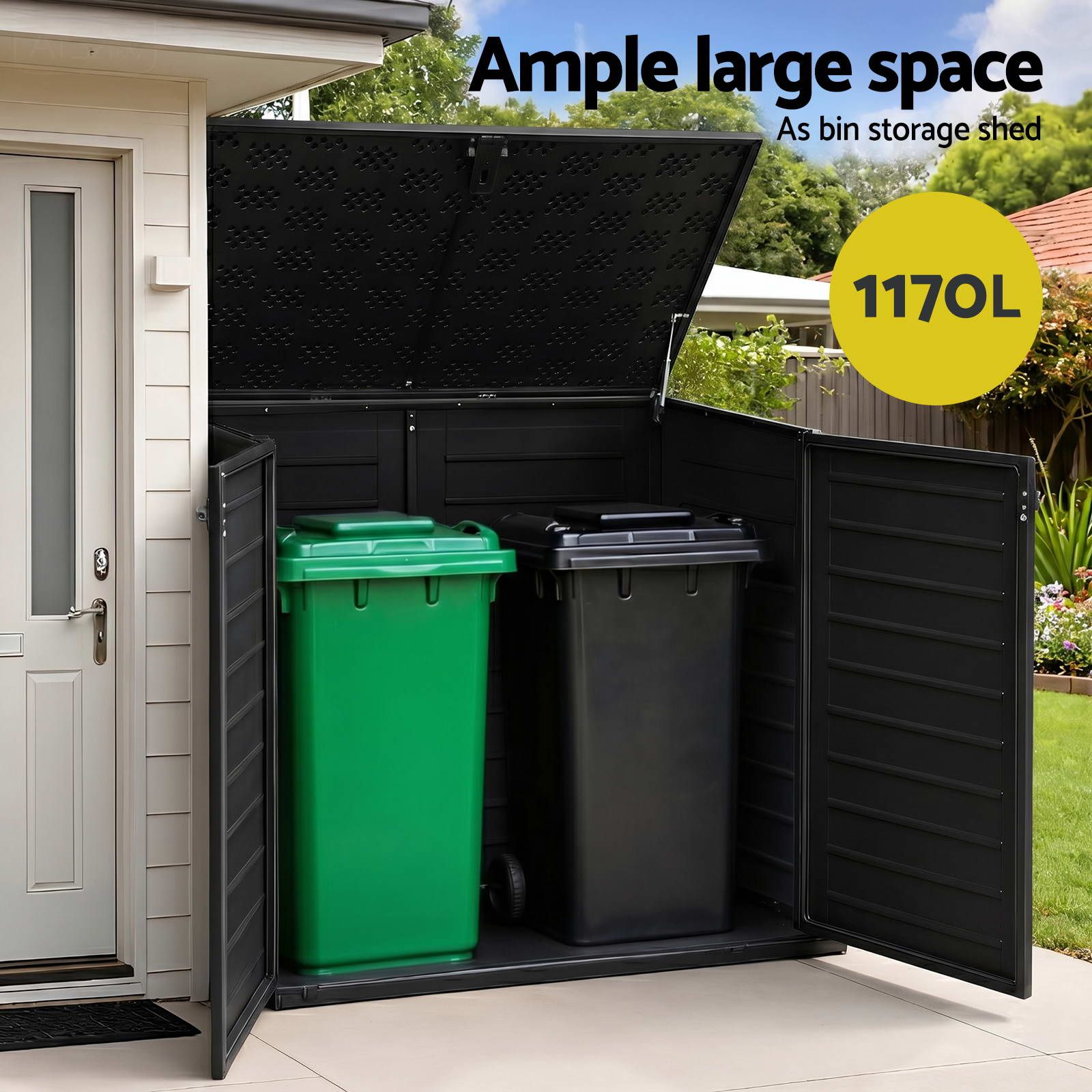Outdoor Storage Box 1170L Lockable Garden Shed | Simpledeals
