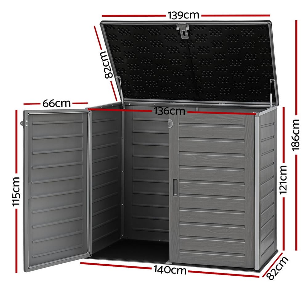 Outdoor Storage Box Large Grey 140x82x121cm