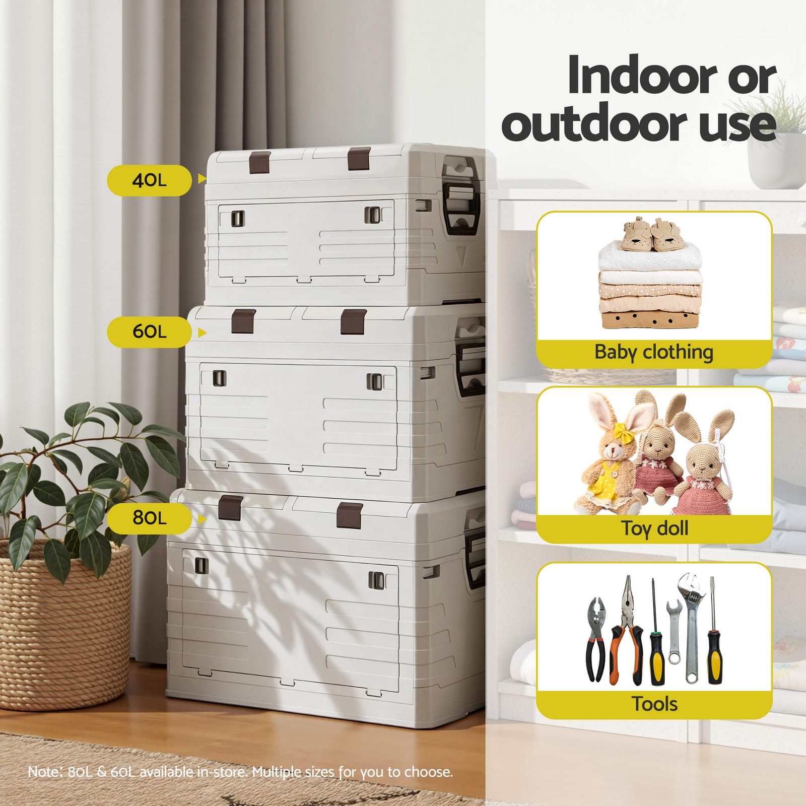 Outdoor Storage Box Foldable 46.5x29x30cm