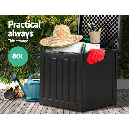 80L Outdoor Storage Box Toy Tool Shed - Outdoor Storage Boxes