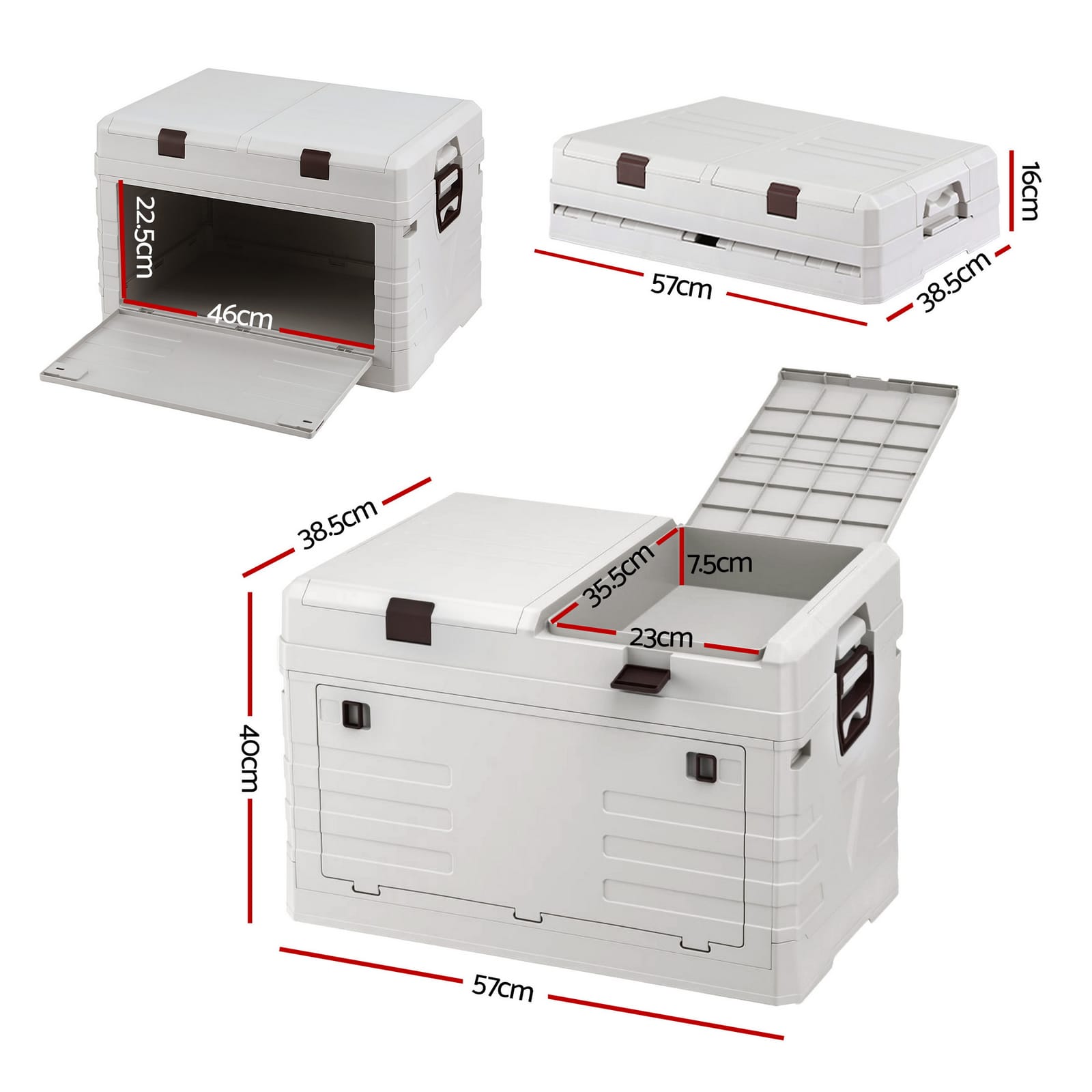 Outdoor Storage Box Foldable 57x40x38.5cm
