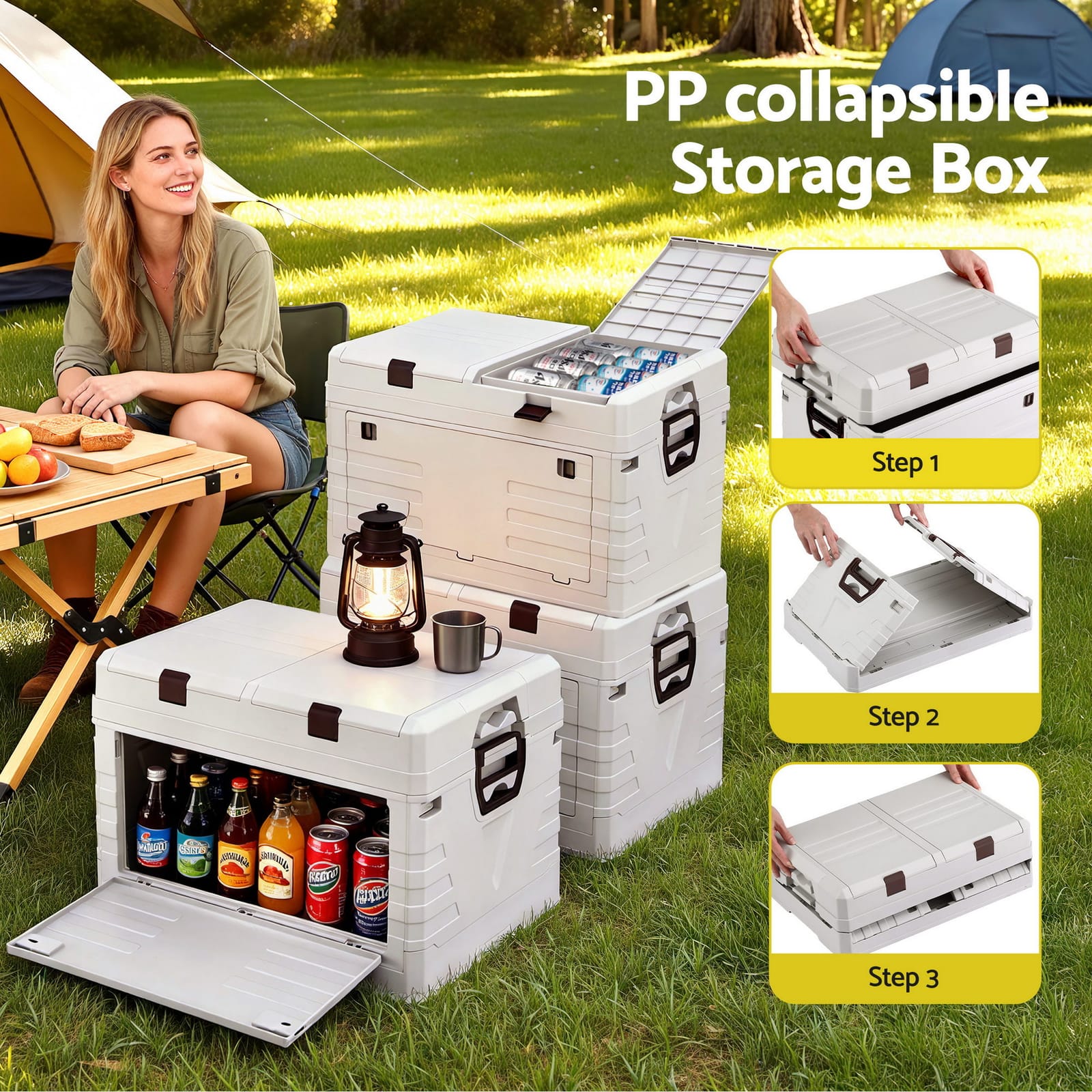 Outdoor Storage Box Foldable 57x40x38.5cm
