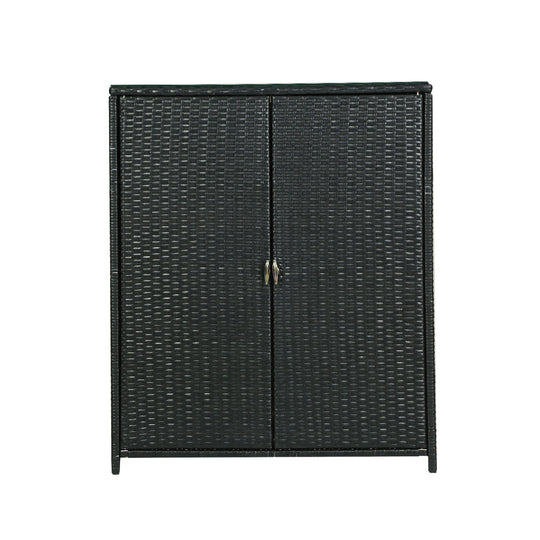 Outdoor Storage Cabinet Box Garage Wicker Shelf Chest Garden Shed Tools - Gardening Accessories