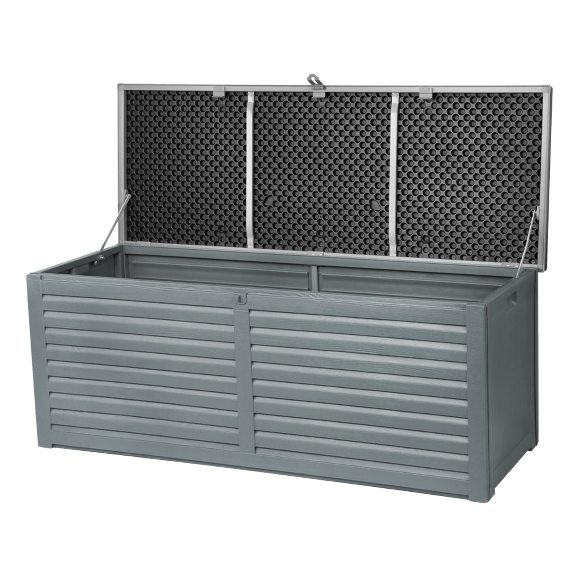 Outdoor Storage Box 390L Container Lockable Garden Bench Tools Toy Shed Black