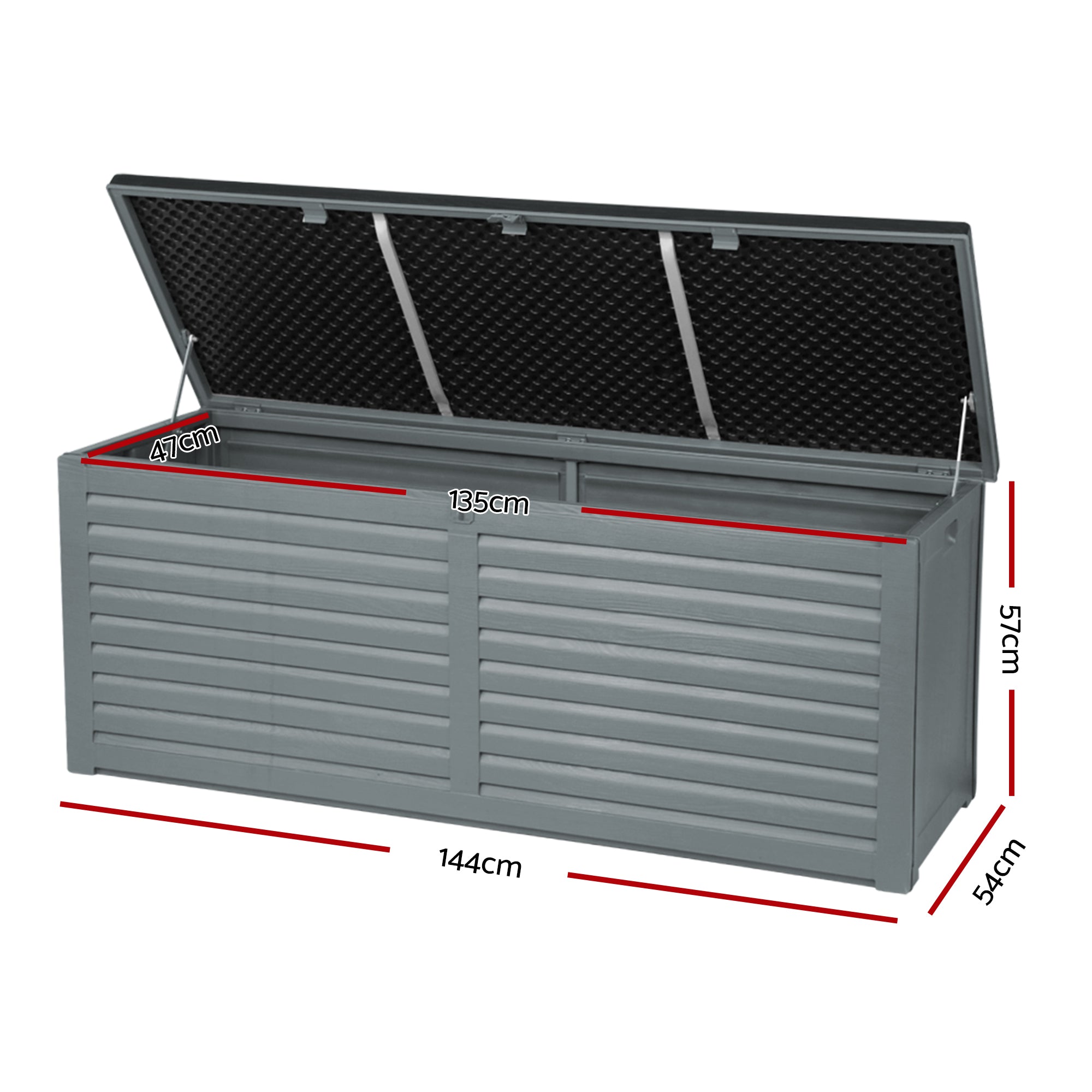 Outdoor Storage Box 390L Container Lockable Garden Bench Tools Toy Shed Black