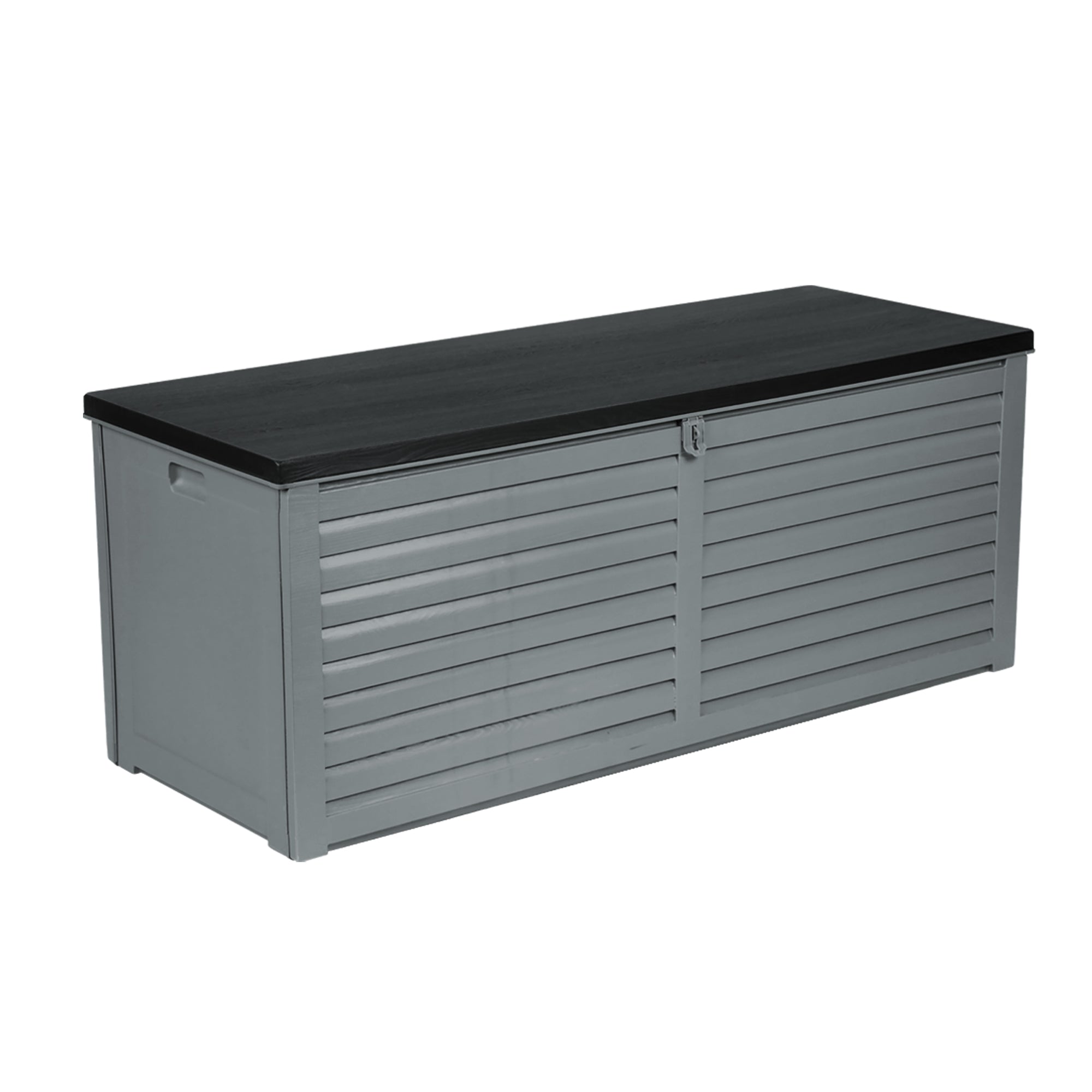 Outdoor Storage Box 390L Container Lockable Garden Bench Tools Toy Shed Black