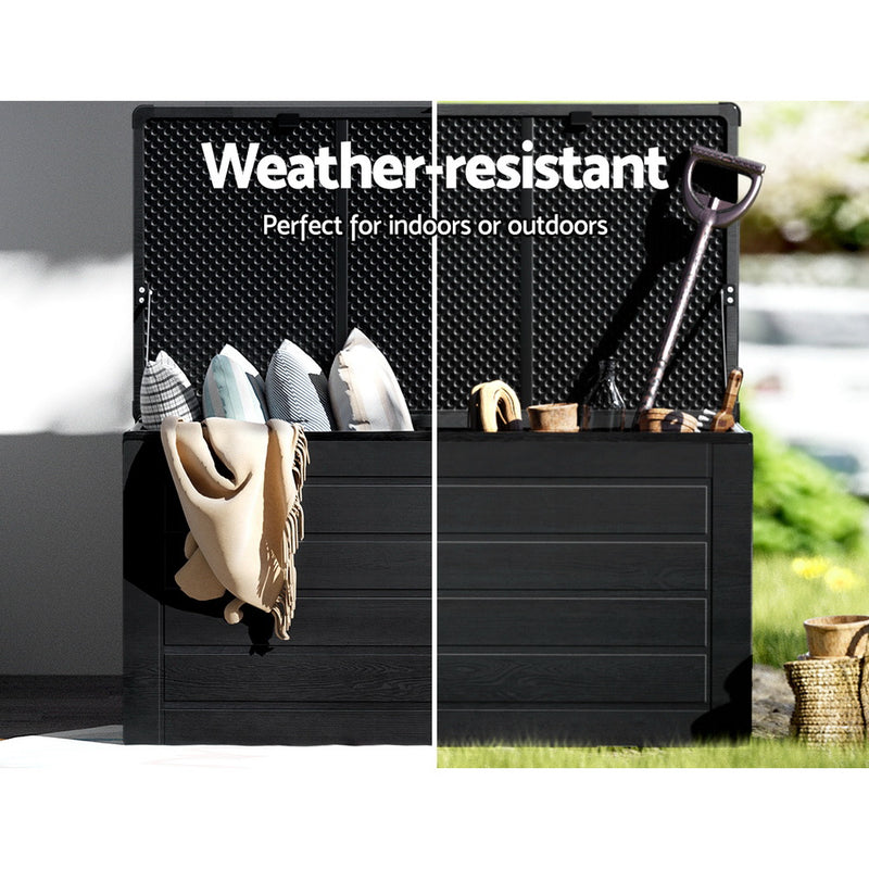 Outdoor Storage Box Shed Tool All Black