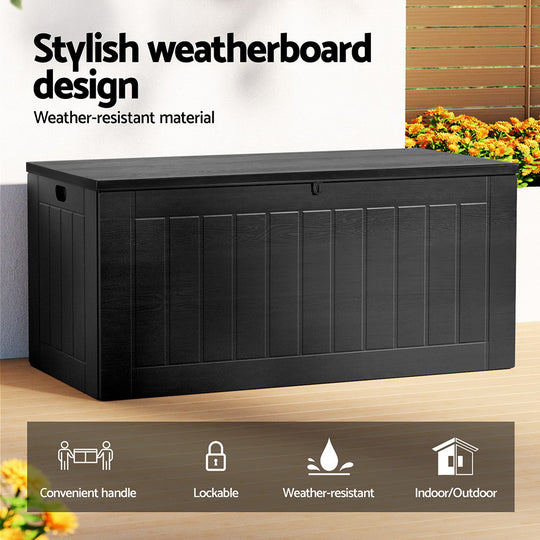 Outdoor Storage Box 830L Container Lockable Bench Tool Shed