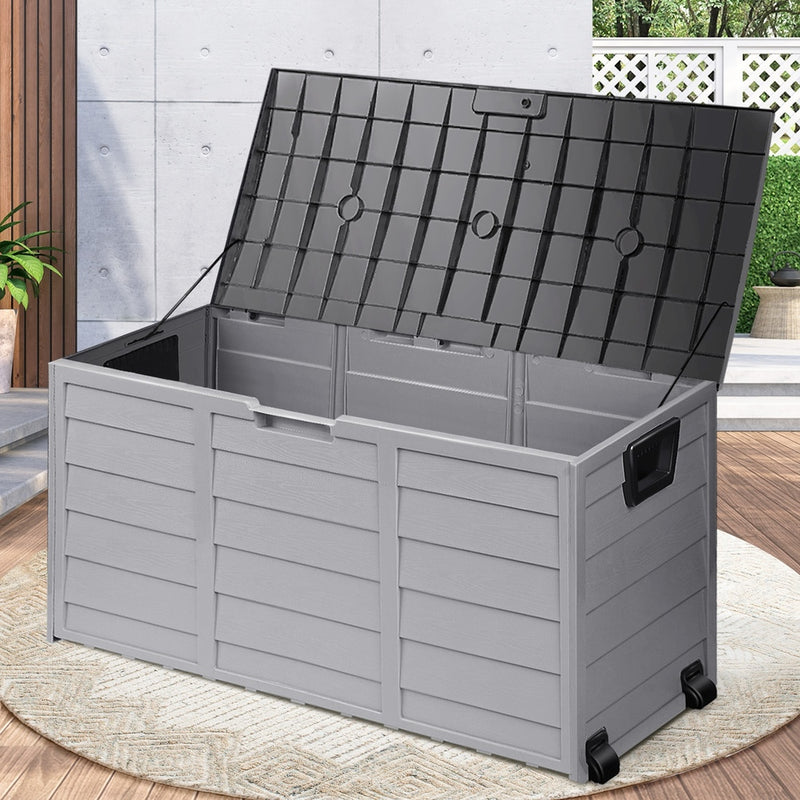Outdoor Storage Box - Outdoor Storage Box Cabinet Container Garden Chest Deck Tool Lockable 290L - photo 15