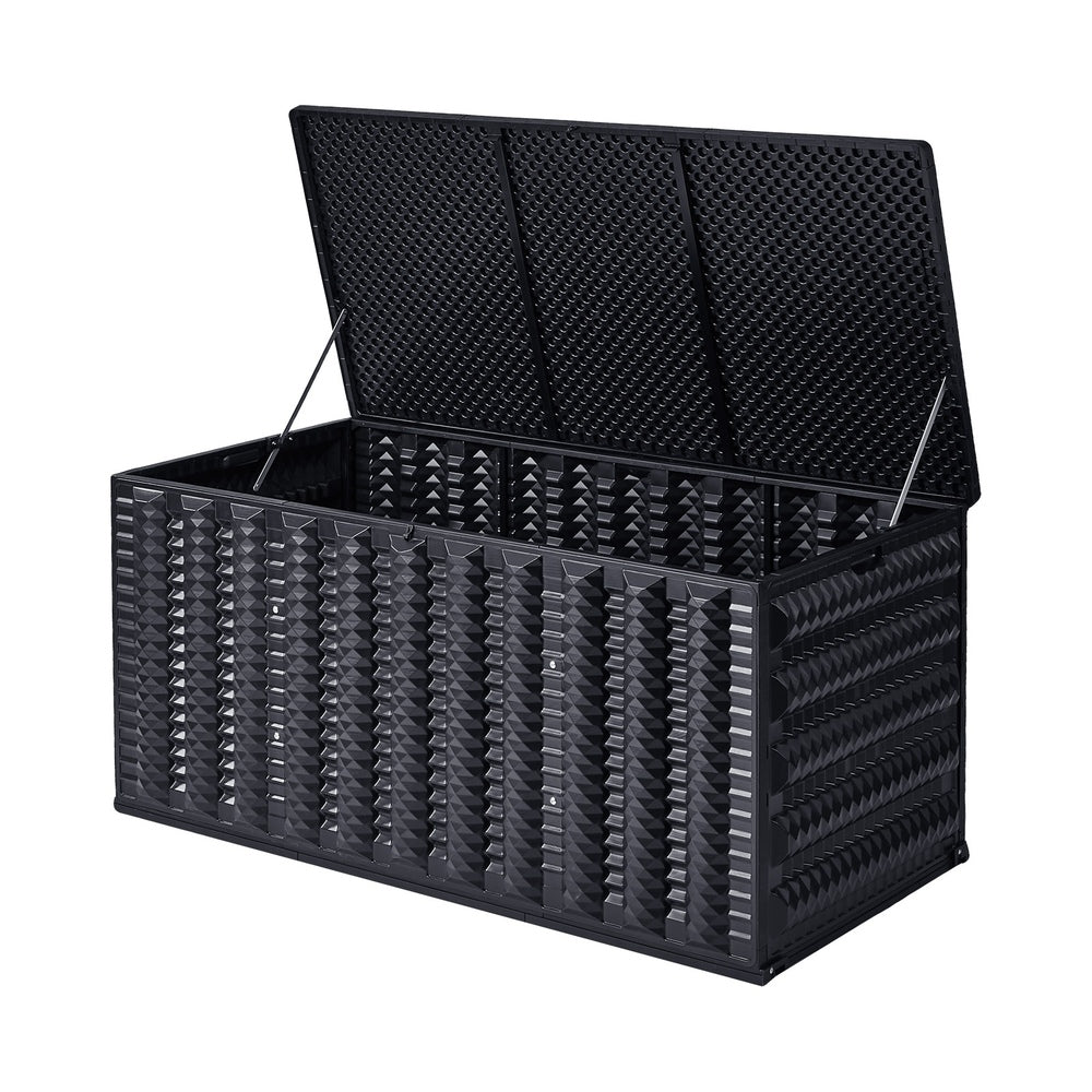 680L Outdoor Storage Box Foldable Black | Simpledeals