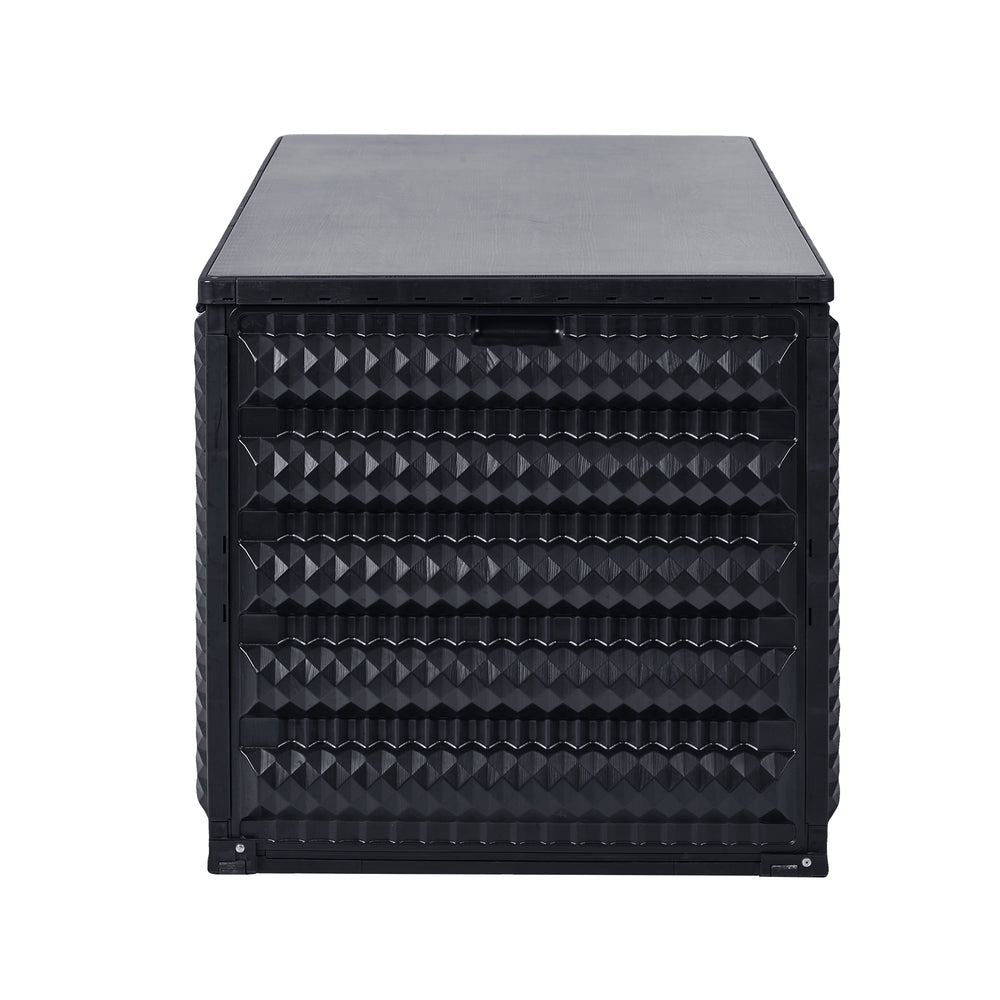 680L Outdoor Storage Box Foldable Black | Simpledeals