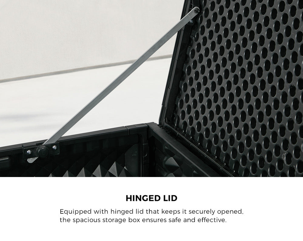 680L Outdoor Storage Box Foldable Black | Simpledeals