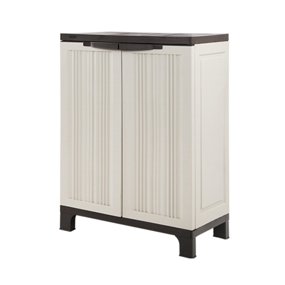 92cm Outdoor Storage Cabinet Lockable Cupboard Garage Shed Beige