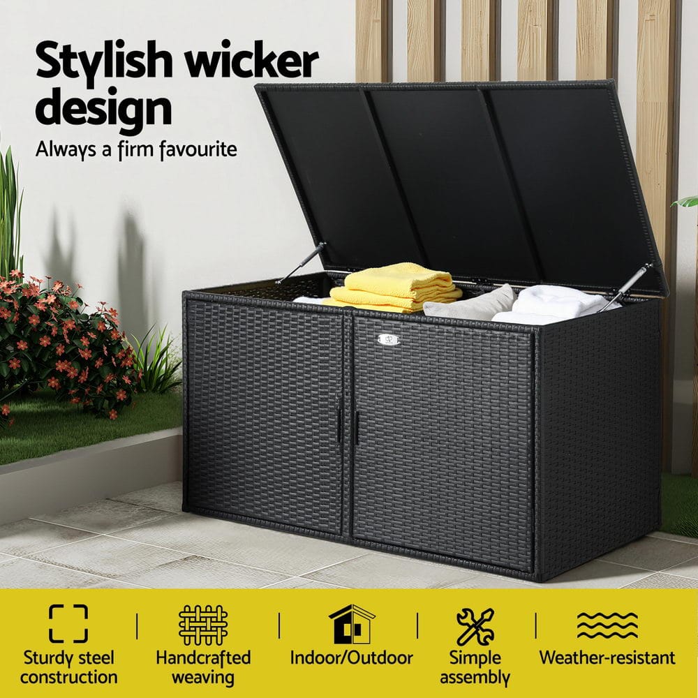 Outdoor Storage Cabinet Wicker 110.5x60x63cm