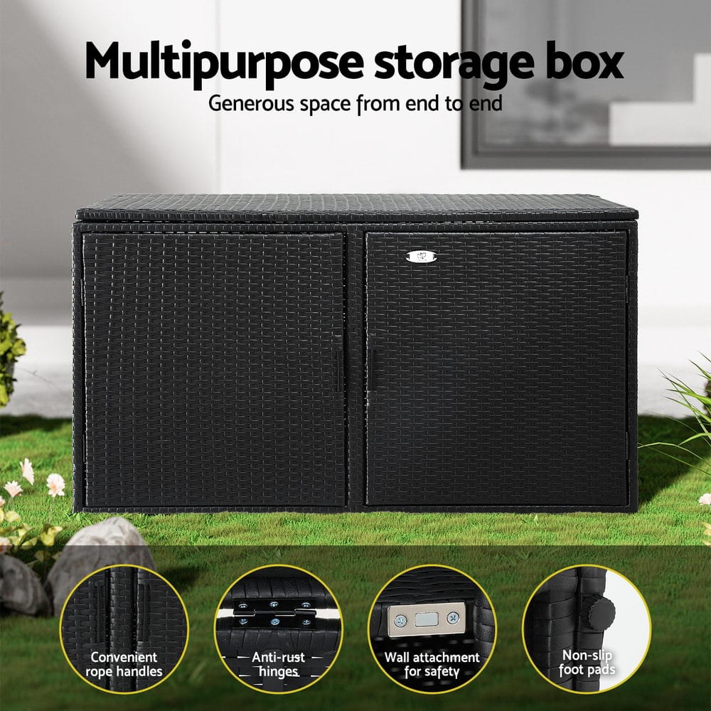 Outdoor Storage Cabinet Wicker 110.5x60x63cm