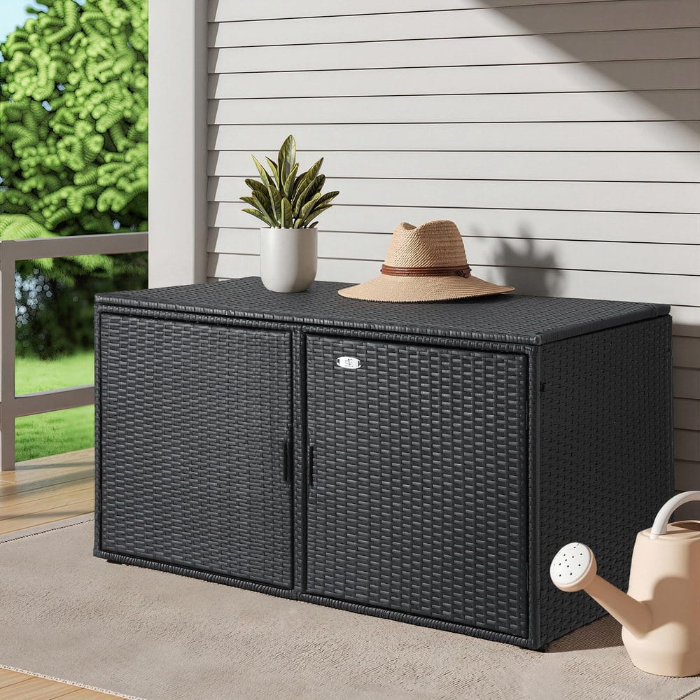 Outdoor Storage Cabinet Wicker 110.5x60x63cm