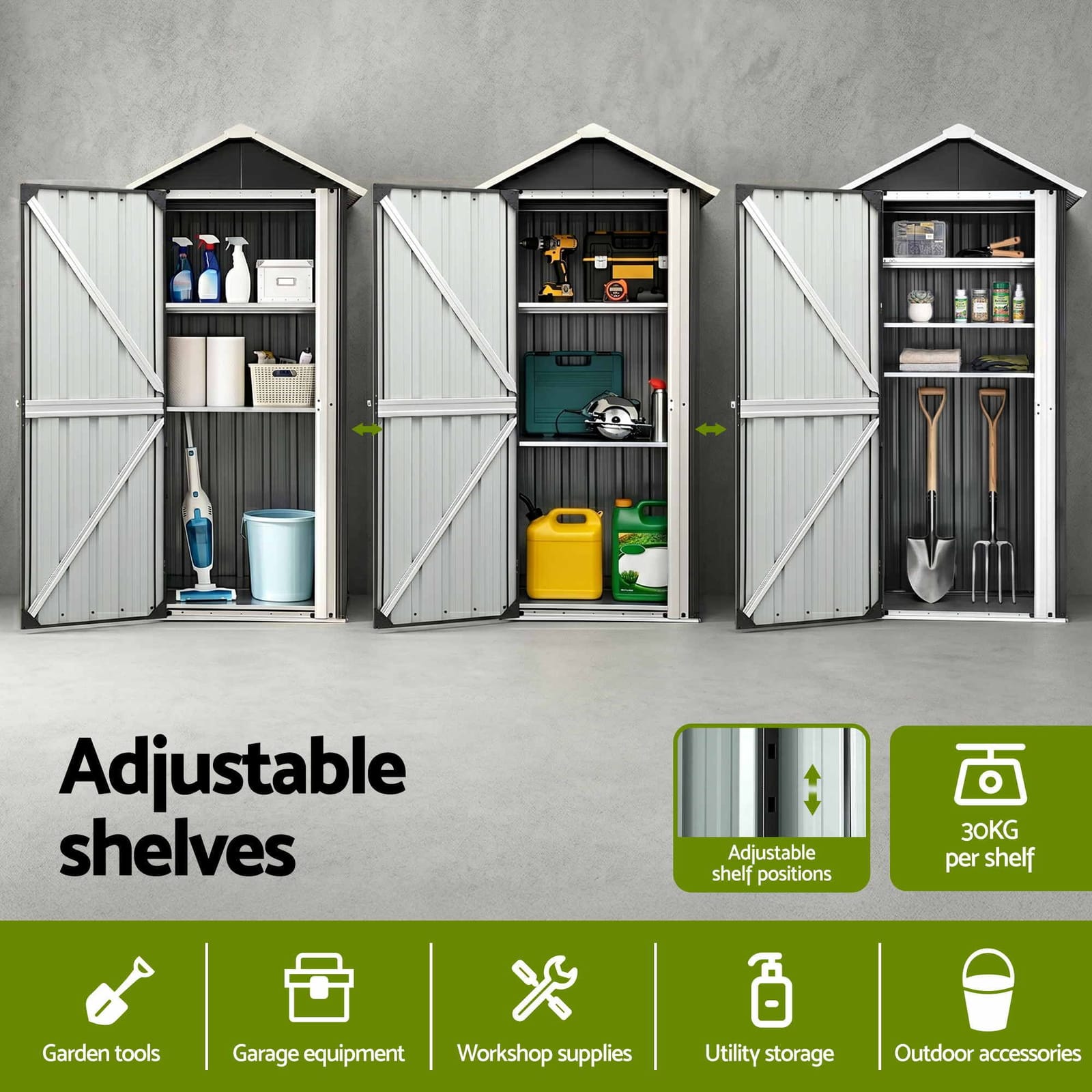 Outdoor Storage Cabinet Lockable 78x56x178cm