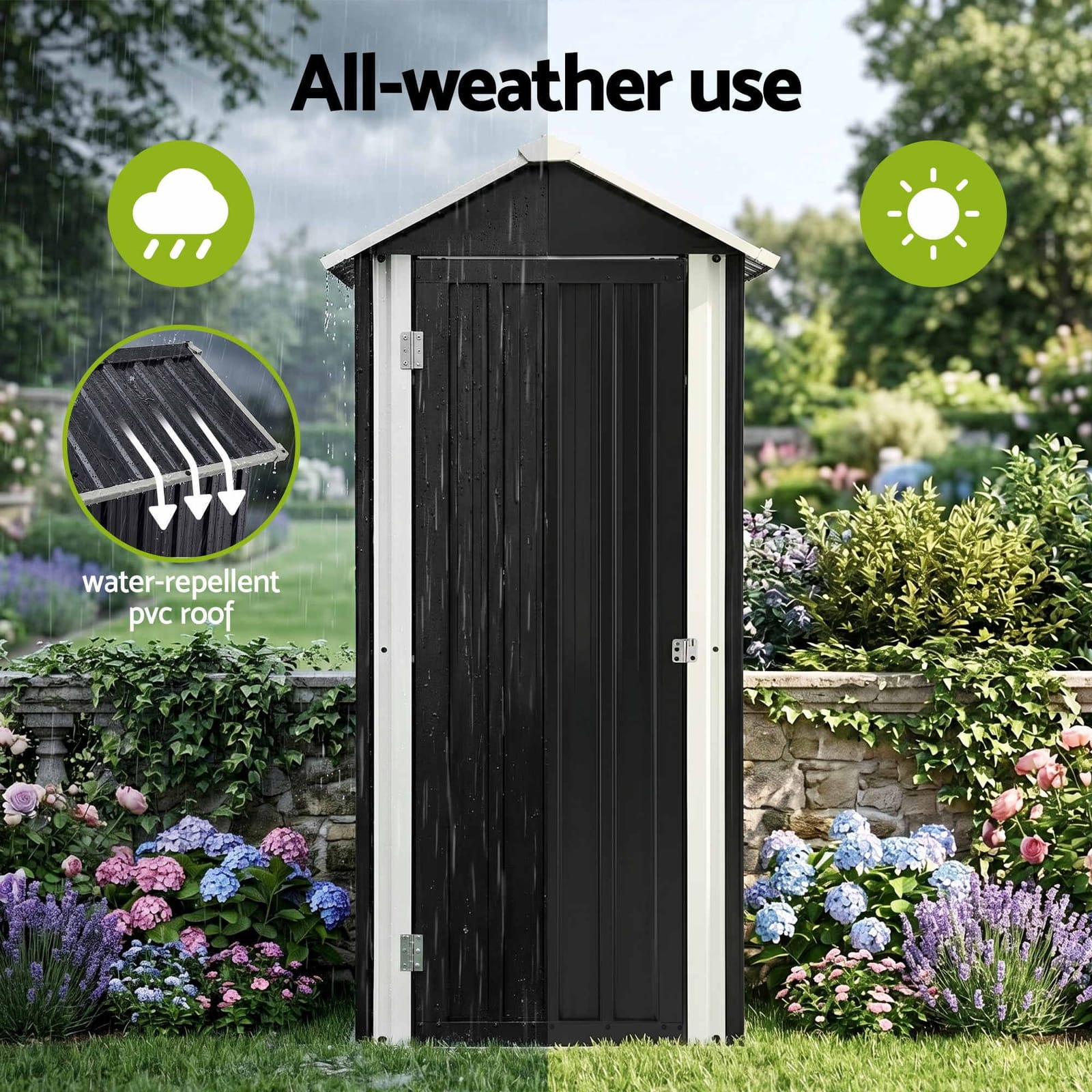 Outdoor Storage Cabinet Lockable 78x56x178cm