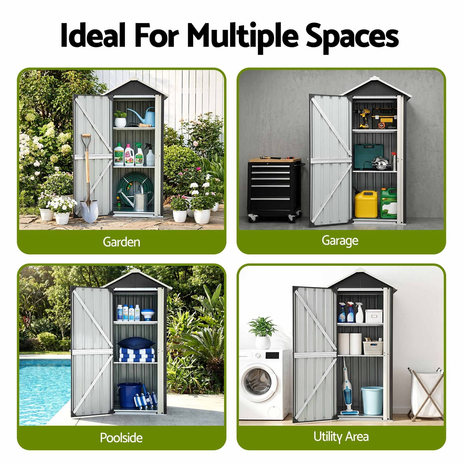 Outdoor Storage Cabinet Lockable 78x56x178cm
