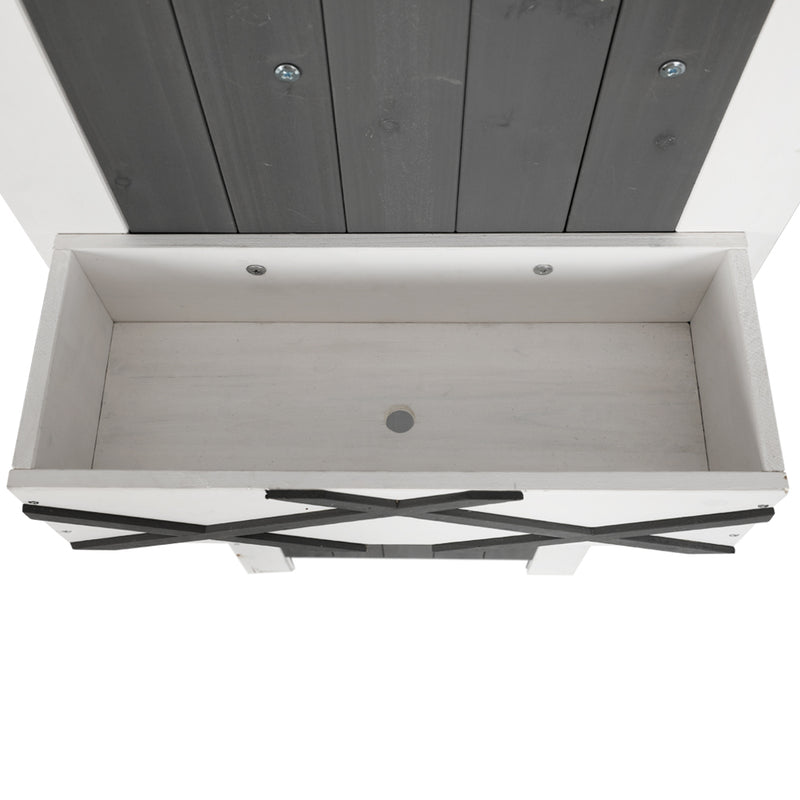 Outdoor Storage Cabinet Shed Box Wooden Shelf Chest Garden