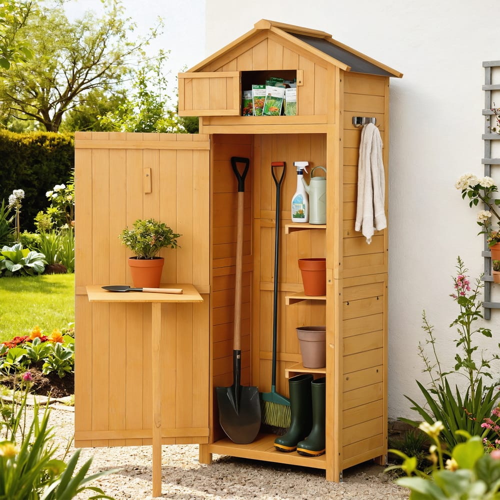 Outdoor Storage Cabinet Natural 182x42x65cm