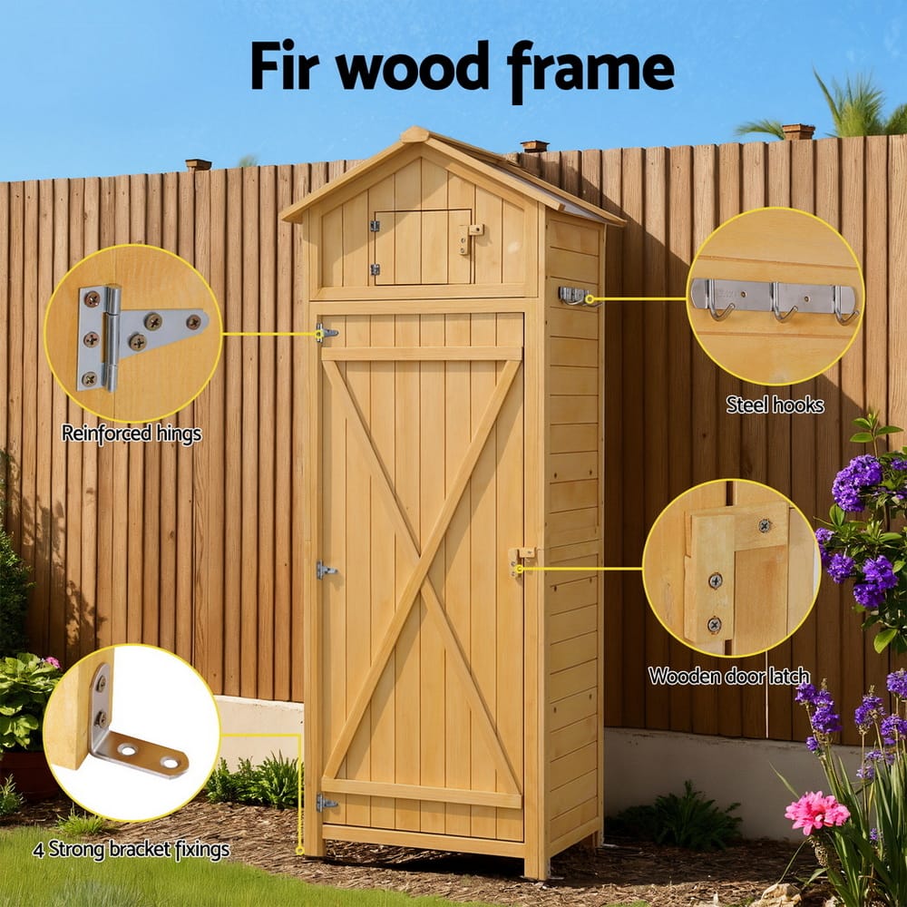 Outdoor Storage Cabinet Natural 182x42x65cm