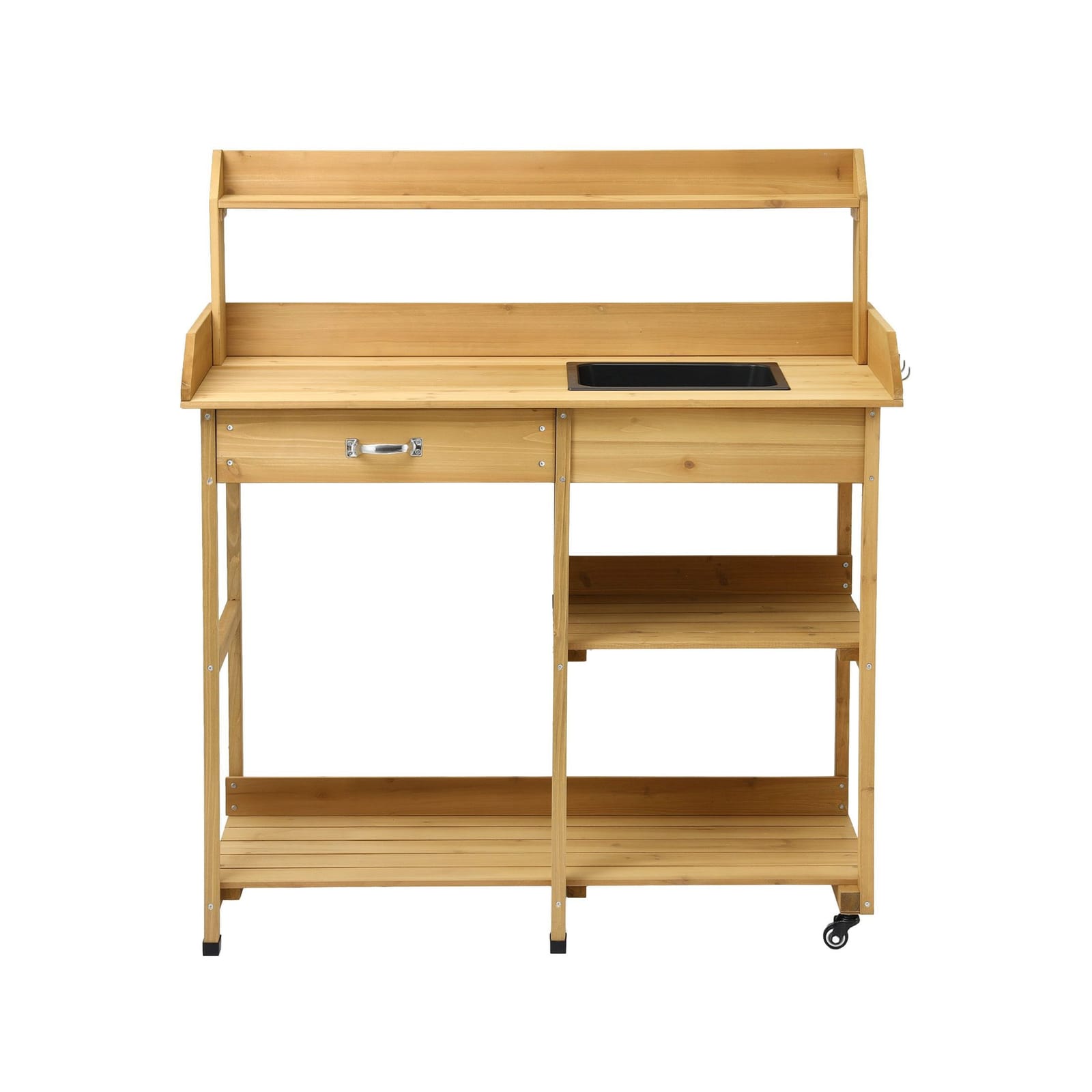 Outdoor Potting Bench Natural 105x41x123cm
