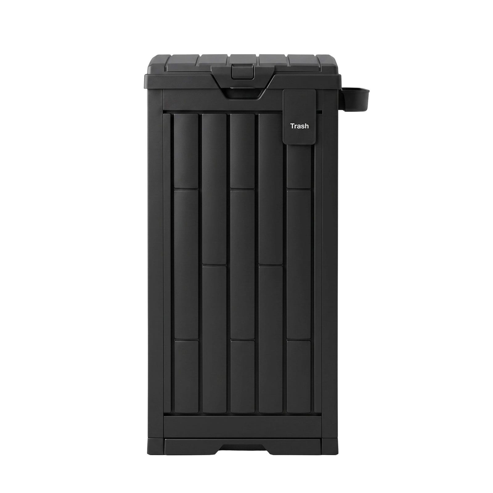 Outdoor Trash Can Large Black 40.5x40.5x88cm