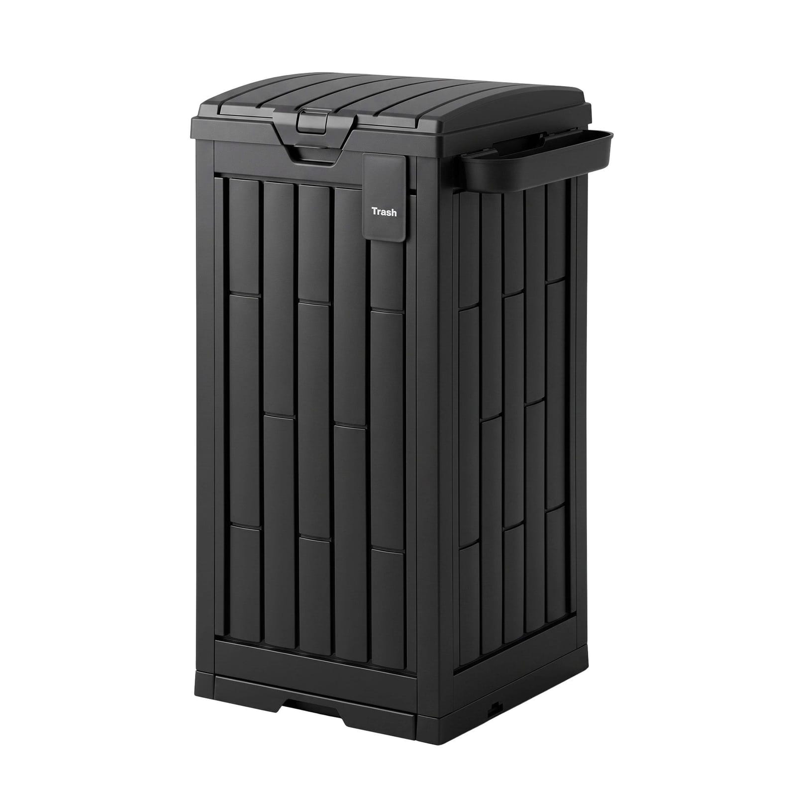 Outdoor Trash Can Large Black 40.5x40.5x88cm