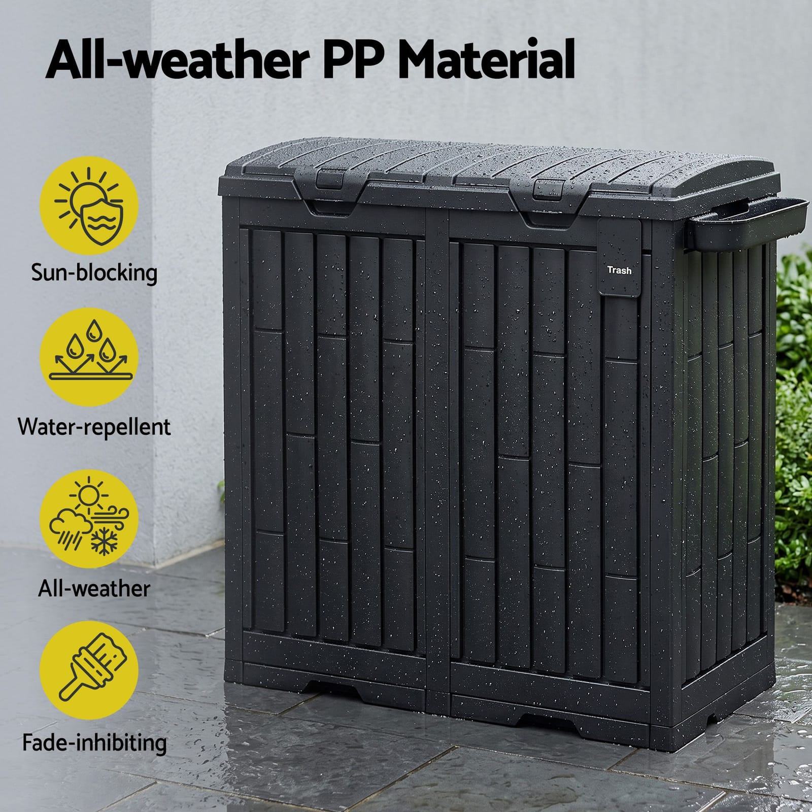 Outdoor Dual Compartment Trash Can 78x41x87cm