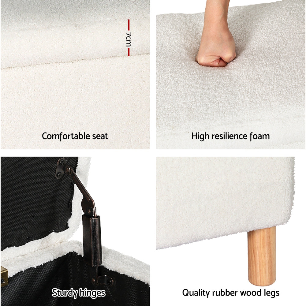 Multi-Functional Foot Stool: Stylish White Ottoman Blanket Box for Toy Storage