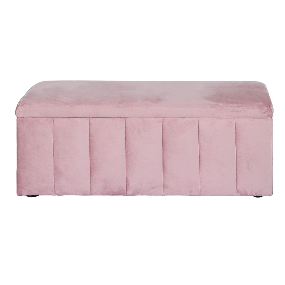 Storage Ottoman Blanket Box 103Cm Velvet Pink