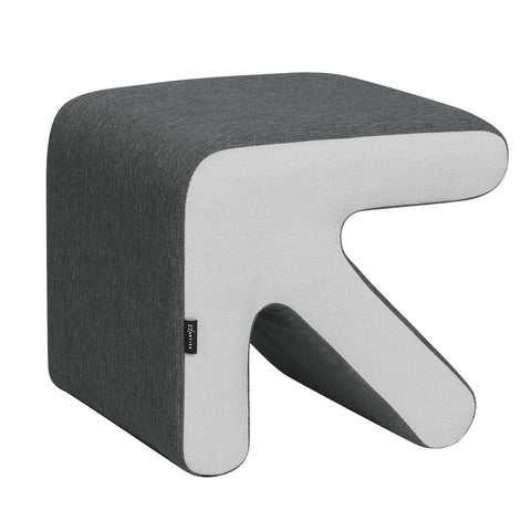 Grey Fabric Ottoman Footstool - Padded Seat for Kids and Adults