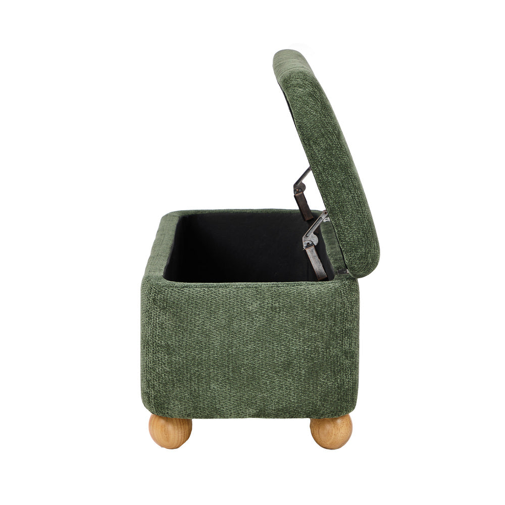 Storage Ottoman Blanket Box Bench Chenille Upholstered Ball Foot Stool